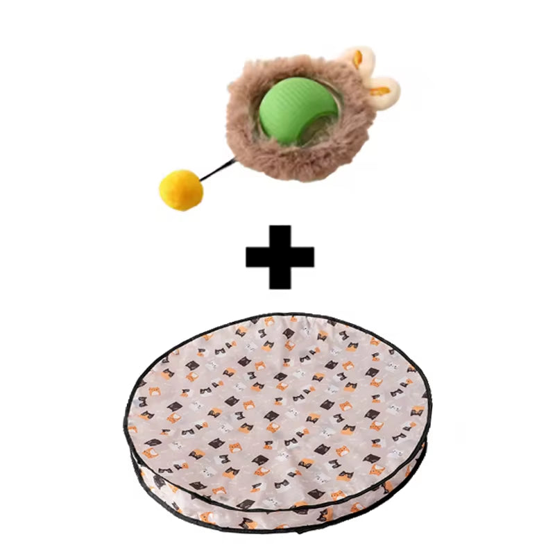 Cat Toy Ball Fast Rolling Bag Cat Toy Simulation Hunting Interactive Hunting Cover Suitable for Indoor Play