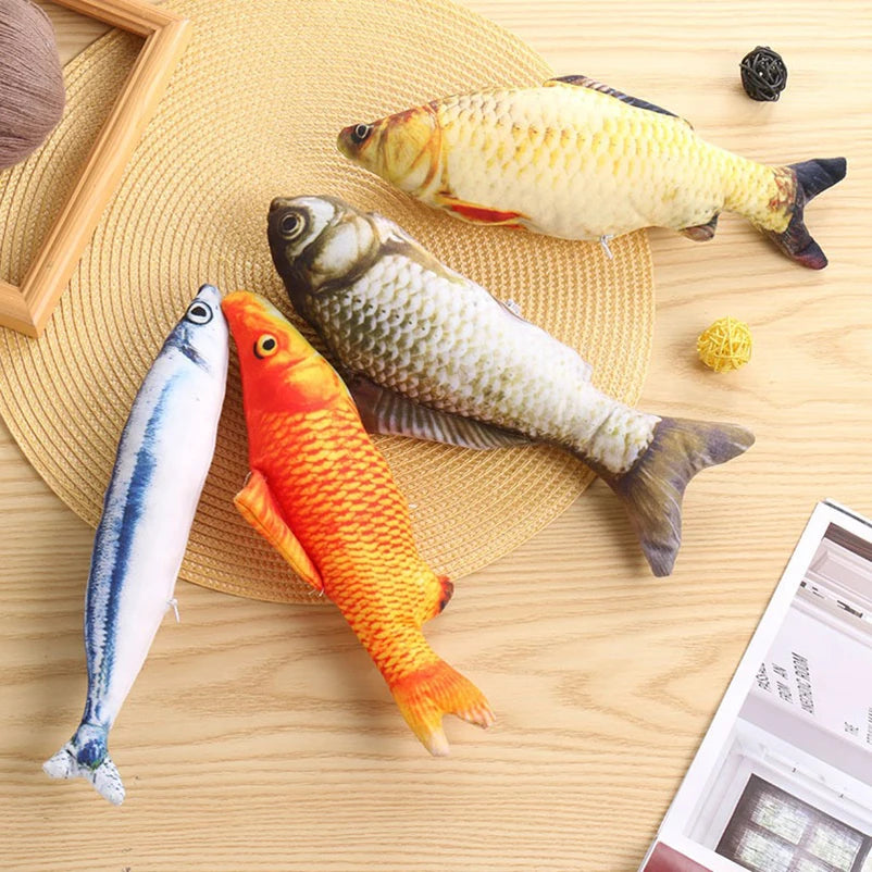 Hot Sale Cat-Teasing Toys Simulation Fish Tear-Teasing Cat Chew Plush Toys Fish Cat Supplies Pet Supplies
