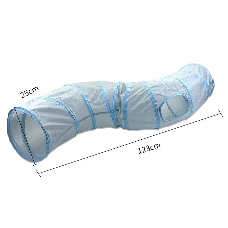 3-Way Foldable Pet Cat Tunnel Tube Toy Kitten Tunnel Toy with Peep Hole Pet Training Interactive Toy Tunnel Tube