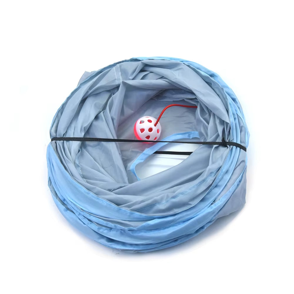 3-Way Foldable Pet Cat Tunnel Tube Toy Kitten Tunnel Toy with Peep Hole Pet Training Interactive Toy Tunnel Tube