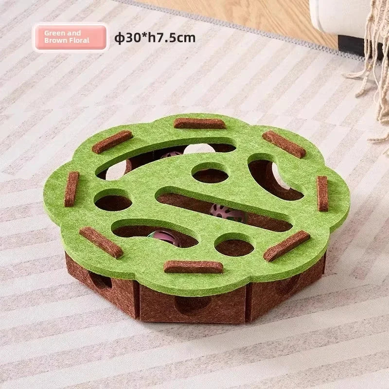 Cat Puzzle Toy Felt Puzzle Box Cat Exercise Toy with Ball Indoor Sports Entertainment Hunting Cat Toys for Indoor Cats