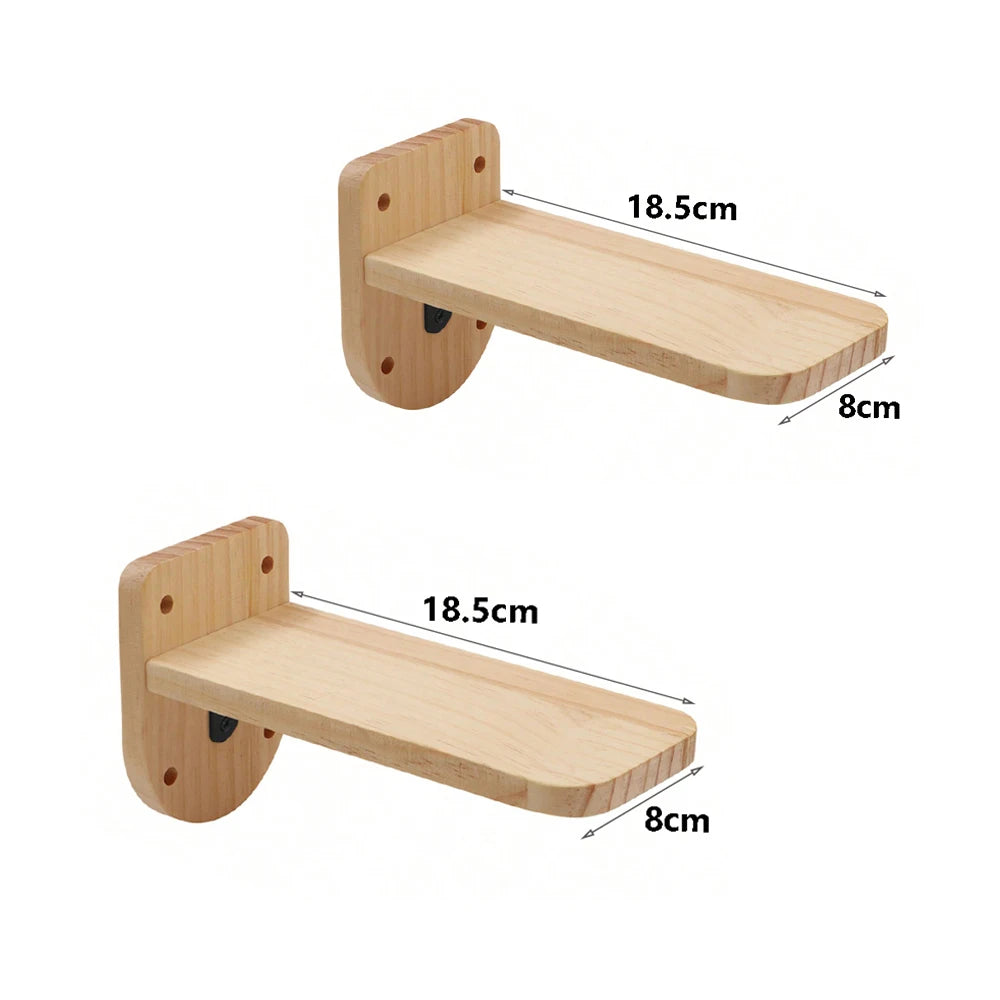 1 Piece Wall-Mounted Cat Climbing Rope Solid Wooden Pedals and Sisal Rope Kitten Training Claw Grinding Indoor Cat Furniture