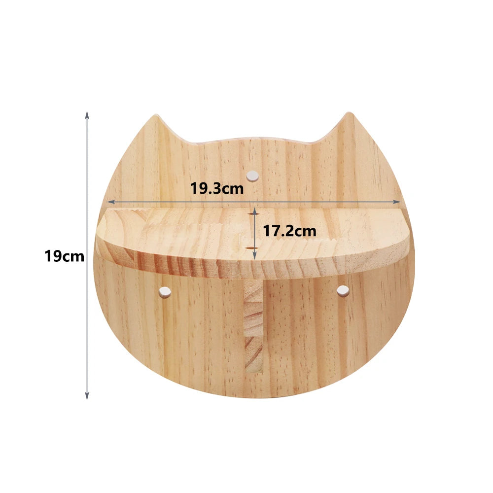 1 Piece Wall-Mounted Cat Climbing Rope Solid Wooden Pedals and Sisal Rope Kitten Training Claw Grinding Indoor Cat Furniture