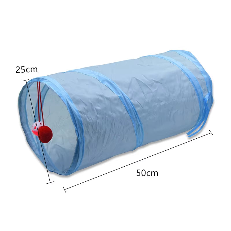 3-Way Foldable Pet Cat Tunnel Tube Toy Kitten Tunnel Toy with Peep Hole Pet Training Interactive Toy Tunnel Tube